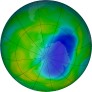 Antarctic ozone map for 2024-11-29